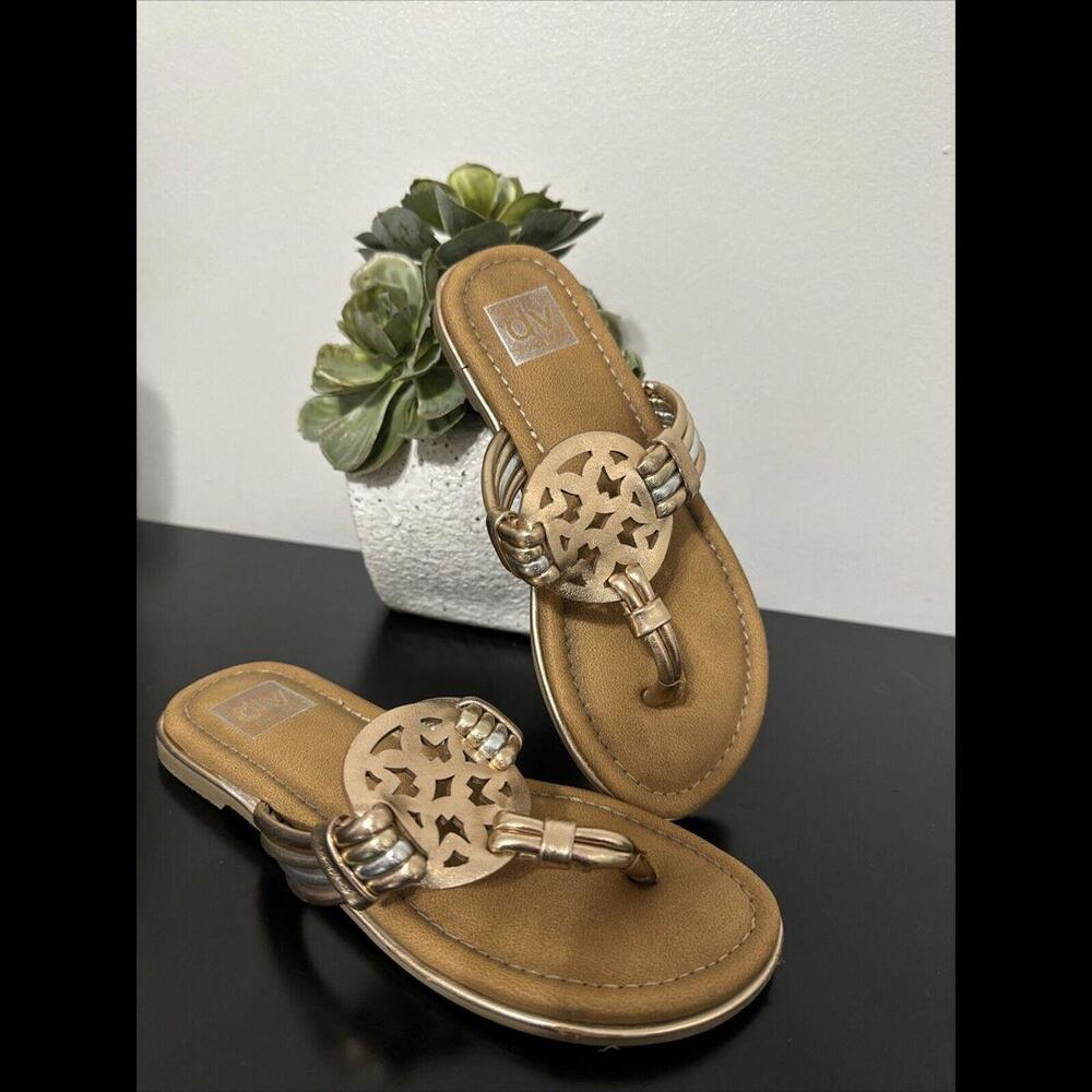 DV Dolce Vita Girls COTTA TAN  Sandals 12 Little Kid DIAMOND MEDALLION